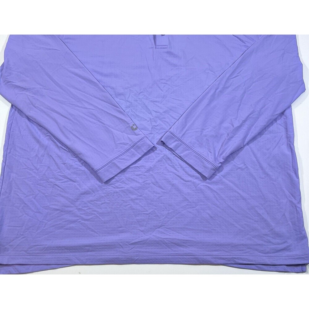IBKUL Long Sleeve Purple Henley UPF 50 Quick Dry Tennis Golf Shirt Men's XXL - Picture 2 of 8